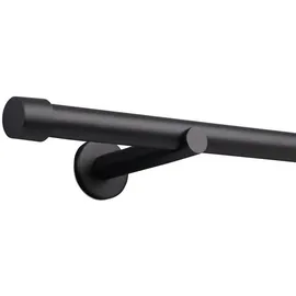 deco-raum Gardinenstange auf Maß 25mm Schwarz, 60cm