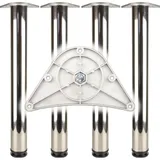 BMB Tischbein-Set CR pol.60mm H.870mm Platten-Befestigung