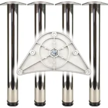 BMB Tischbein-Set CR pol.60mm H.870mm Platten-Befestigung