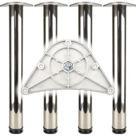 BMB Tischbein-Set CR pol.60mm H.870mm Platten-Befestigung