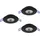 EGLO Zujar 3er Set Einbauleuchten schwarz Kunststoff