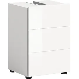 WELLTIME Waschbeckenunterschrank BIEL, Breite: 38 cm, 1 Tür, 2 Fächer, Siphonausschnitt (1-St) Badmöbel, Badschrank, Schrank, Unterschrank, Bad, Badezimmer weiß