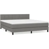 vidaXL Boxspringbett mit Matratze Dunkelgrau 160x200 cm Stoff1398054