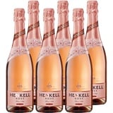 Henkell Sekt Rosé Trocken (6 x 0,75 l) - Veganer Rosé Sekt, harmonisches Süß-Säurespiel, beerig-fruchtige Cuvée aus ausgesuchten roten Rebsorten, ausgewogen, feinperlig, VEGAN