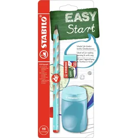 Stabilo Schul-Set für Rechtshänder - EASYgraph in Blau - inkl. Spitzer + Radierer