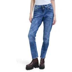 Boyfriend-Jeans CARTOON "Cartoon Boyfriend-Hose mit Nieten", Damen, Gr. 40, Normalgrößen, blau, Obermaterial: 99% Baumwolle, 1% Elasthan., casual, lässig geschnitten, Jeans