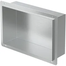 luxebath Wandnische aus Edelstahl 20x30x10 cm Silber Duschnische Einbauregal,