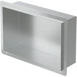 luxebath Wandnische aus Edelstahl 20x30x10 cm Silber Duschnische Einbauregal,