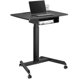 Maclean Brackets Maclean MC-903 Höhenverstellbarer Laptoptisch mit Rollen und mit Einer Schublade Sitz-steh-Schreibtisch Höhenverstellbar bis max. 113cm max. 8kg (Schwarz)