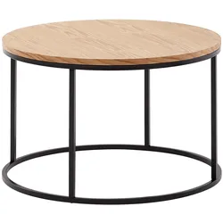KADIMA DESIGN Couchtisch, Holzmaserung, Metallgestell, Eichenfurnier, Leichte Reinigung