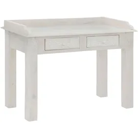 Home Affaire Schreibtisch HOME AFFAIRE "Lavin", beige (cremefarben), B:111cm H:81cm T:57cm, Tische, Schreibtisch, Mangoholz, mit dekorativen Schnitzereien, Handgefertigt, Breite 111 cm