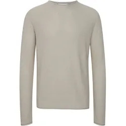 Strickfleece-Pullover SOLID "Strickpullover SDJarah", Herren, Gr. 3XL, beige (oatmeal melange), Obermaterial: 50% Baumwolle CO. 50% Polyacryl PAN., Pullover