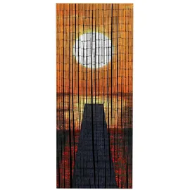 Maximex Türvorhang Modell Sonnenuntergang (1 St), Hakenaufhängung, abdunkelnd, Insekten- und Sichtschutz aus Bambus, für Balkon oder Terrasse bunt
