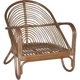 Hofmann Living And More Loungesessel Handgeflochten 1 Stk. 70 x 80 x 90 cm Braun mit Kissen