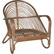 Hofmann Living And More Loungesessel Handgeflochten 1 Stk. 70 x 80 x 90 cm Braun mit Kissen