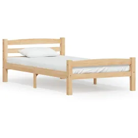vidaXL Massivholzbett 90 x 200 cm Braun