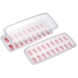 WESTMARK Eiswürfelform Luna, mit Deckel, 2er Set, Optimaler Eiswürfelbereiter für das Herstellen von 36 Würfeln, 1 Set = 2 Formen à 18 Fächer
