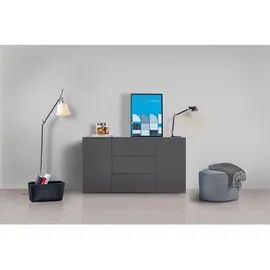 mokebo Sideboard oder Kommode Die Elegante TV Schrank oder Schubladenschrank in Anthrazit Schwarz