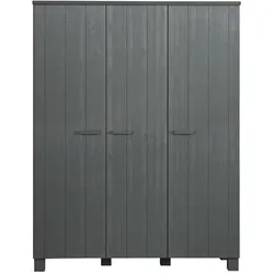 Holzkleiderschrank in dunkel Grau Kiefer Massivholz