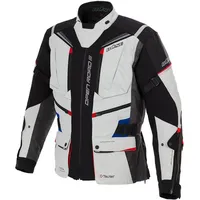 BÜSE Open Road III, Textiljacke wasserdicht - Hellgrau/Schwarz/Blau/Rot -