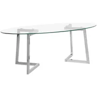 Beliani Couchtisch, Silber, Transparent, Glas, 120x45x60 cm, Wohnzimmer, Wohnzimmertische, Couchtische