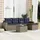 vidaXL Gartensofa-Set 6-tlg. grau Polyrattan