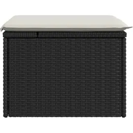 vidaXL Gartenhocker mit Kissen 55 x 55 x 37 cm schwarz