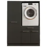 laundreezy Waschmaschinenschrank und Mehrzweckschrank, Anthrazit - Waschmaschinen-Überbauschrank TÜV-zertifiziert mit viel Stauraum - 117,5 cm