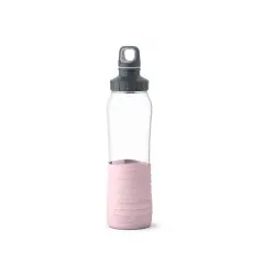 EMSA Drink2Go Trinkflasche Glas, 0,7 Liter N3100500 , 1 Trinkflasche, Farbe: Rosa