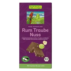 Rapunzel Rum-Trauben-Nuss-Vollmilch Schokolade HIH bio