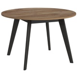 Lomadox Esstisch, rund, 120cm, Eiche mit schwarz, RAMVIK-129 - Braun