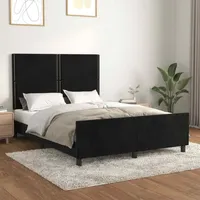 VidaXL Bettgestell ohne Matratze Schwarz 140x190 cm Samt