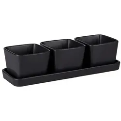 WENKO Schalen-Set »Black Outdoor Kitchen«, schwarz, geeignet für: Küche