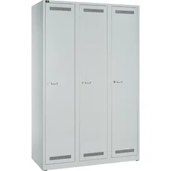 Bisley Garderobenschrank 3 Abteile Breite 400mm lichtgrau