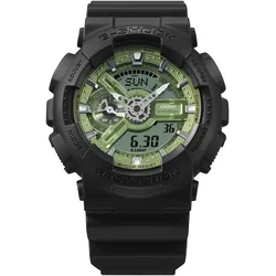 Chronograph CASIO G-SHOCK Armbanduhren schwarz (schwarz-hellgrün) Herren Quarzuhr, Armbanduhr, Herrenuhr, digital, bis 20 bar wasserdicht