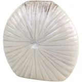 Chic Antique Flache Niort Vase mit Rillen, H25/L24,5/B5,5 cm, latte