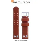 Hamilton Leder Khaki Aviation Band-set Leder-braun-22/22 H690.776.103 - braun