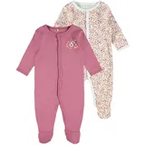 NAME IT Baby Mädchen Schlafanzug 2er-Pack mit Füßen Rose Wine-80 - 80