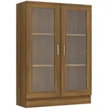 vidaXL Vitrinenschrank Braun Eiche-Optik 82,5x30,5x115cm Holzwerkstoff