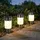 GLOBO Solarleuchte Edelstahl 6,3x23,5 cm 3er Set silber