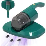 Tragbarer Kabelloser Matratzenstaubsauger, mit UV Licht, Matratzen Staubmilben Staubsauger, Milbensauger Geeignet für Matratzen, Sofas, Teppiche - Grün
