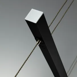 B.K.Licht LED Pendelleuchte stufenlos höhenverstellbar, dimmbar via Touch, warmweiße Lichtfarbe, Hängeleuchte, Hängelampe Esstisch, Esszimmerlampe hängend, Wohnzimmerlampe, 85x175 cm, Schwarz