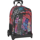 Comix FLASH Schulrucksack Trolley für Kinder und Jugendliche, verstellbarer Griff, abnehmbarer Trolley, gepolsterte und verstellbare Schultergurte, 2 Hauptfächer, Fronttasche, Reißverschluss, 34 x 52