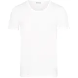 Hanro T-Shirt mit geripptem Rundhalsausschnitt, Weiss, S