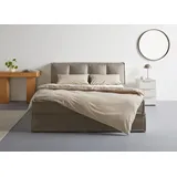 LeGer Home by Lena Gercke Boxspringbett "Addyson", silber, B:190cm L:230cm, 100% Polyester, LEGER HOME BY LENA GERCKE, Komplettbetten, Boxspringbett, Boxspringbett inkl. Topper, 2 Matratzen