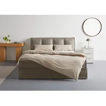 LeGer Home by Lena Gercke Boxspringbett "Addyson", silber, B:190cm L:230cm, 100% Polyester, LEGER HOME BY LENA GERCKE, Komplettbetten, Boxspringbett, Boxspringbett inkl. Topper, 2 Matratzen