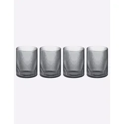 Gläser-Set, grau (grau, grün), B:8cm H:10cm, Glas, Trinkgefäße