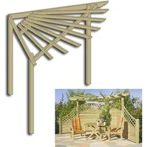 Gartenpirat Eckpergola 240 x 240 x 220 cm Braun