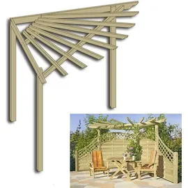 Gartenpirat Eckpergola 240 x 240 x 220 cm Braun
