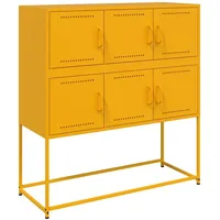 VidaXL Sideboard Senfgelb 100,5x39x107 cm Stahl